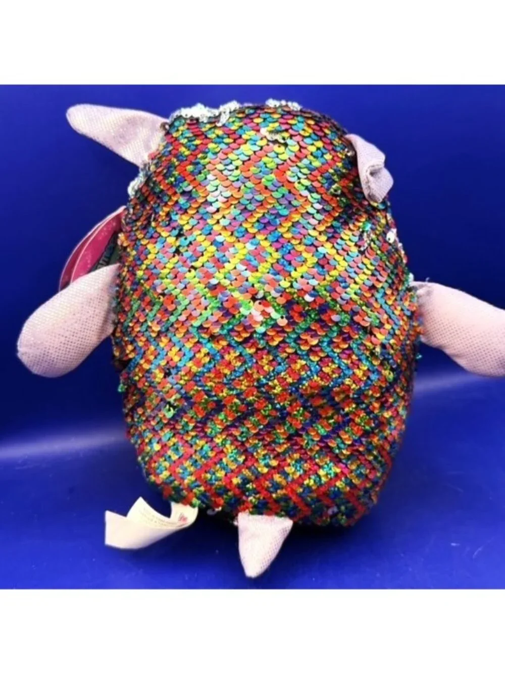Shimmeez Plush Unicorn Rainbow Silver Sequin Swipe Color Changing Stuffed Animal